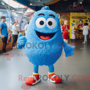 A figura azul da máscara de...
