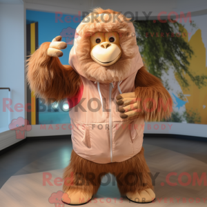 Beige orangutang maskot...