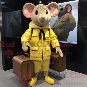 Gele Rat-mascottekostuum...