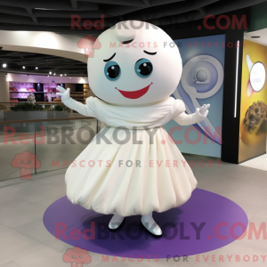 Witte donut mascottekostuum...