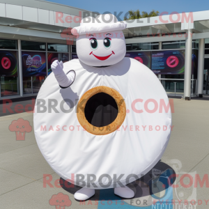Witte donut mascottekostuum...