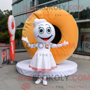 Witte donut mascottekostuum...