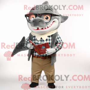 Silver Shark maskot kostume...