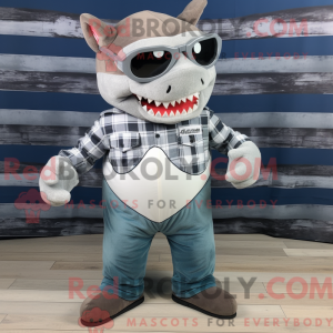 Silver Shark mascot costume...
