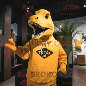 Yellow T Rex mascot costume...