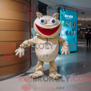 Fantasia de mascote caranguejo bege com moletom e broches - Mascotes caranguejo - REBROKO_325871 - RedBrokoly.com