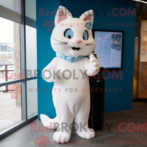 Mascotte de chat blanc...