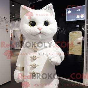 Witte kat mascotte kostuum...