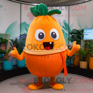 Oranje raap mascottekostuum...
