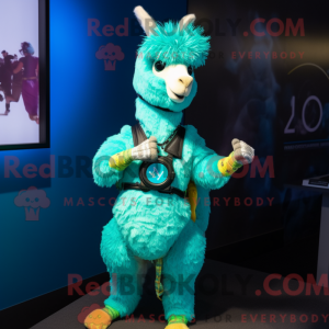 Turquoise Llama mascot...