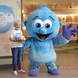 Blå Cupcake maskot kostume...