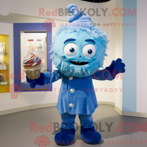 Blå Cupcake maskot kostume...