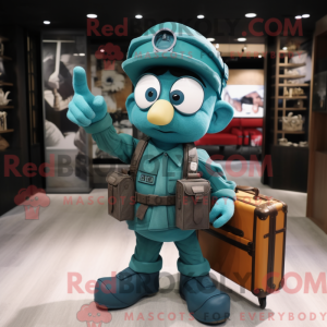 Teal Soldier Maskottchen...