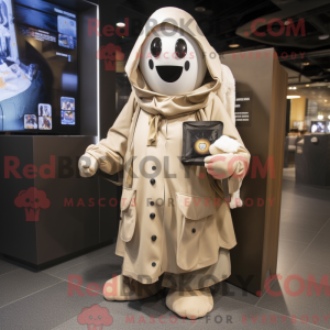 Tan Ghost maskot kostume...