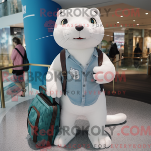 White Otter maskot kostume...