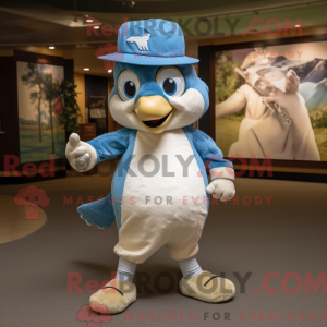 Cream Blue Jay mascot...