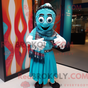 Turkis Mime maskot kostume...