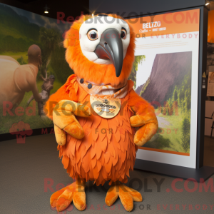 Fantasia de mascote abutre laranja com macacão e lenços - Mascotes abutres - REBROKO_325985 - RedBrokoly.com