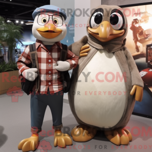 Tan Penguin maskot kostume...