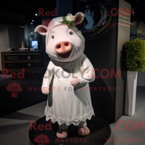 Mascotte de cochon blanc...