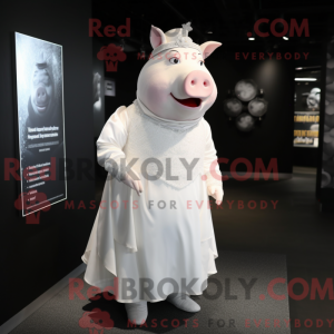 White Pig mascot costume...