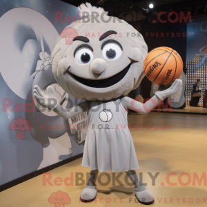 Grå Basketball Ball maskot...