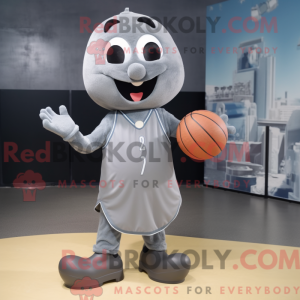 Grå Basketball Ball maskot...