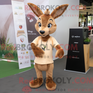 Tan Roe Deer maskot kostume...