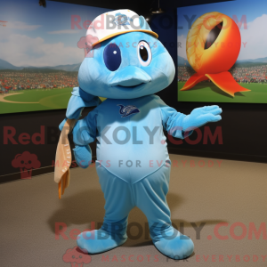 Sky Blue Goldfish mascot...