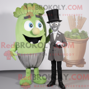 Gray Celery mascot costume...