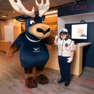 Navy Elk maskot kostume...