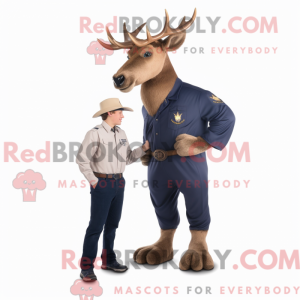 Navy Elk maskotdraktfigur...