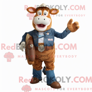 Rust Hereford Cow maskot...