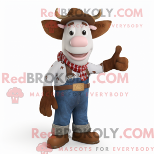 Rust Hereford Cow mascot...