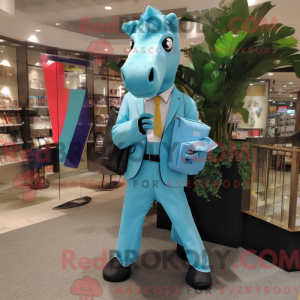 Sky Blue Horse mascot...