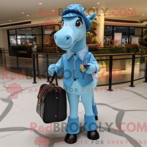 Sky Blue Horse mascot...