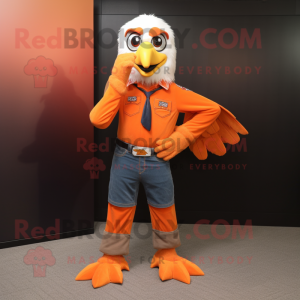 Orange Hawk maskot kostym...