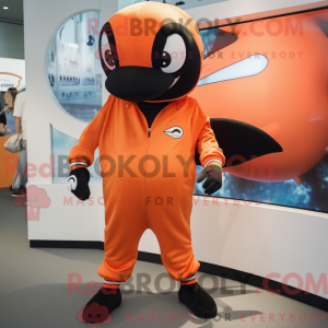Orange Killer Whale maskot...