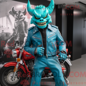 Turquoise Devil mascot...