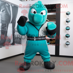 Teal Boxing Glove mascot...