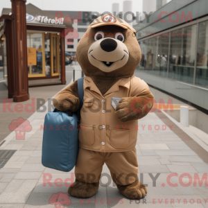 Brown Seal mascottekostuum...