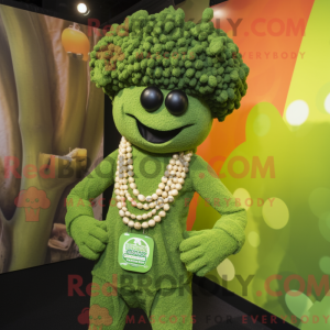 Tan Broccoli maskot kostume...