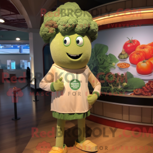 Tan Broccoli mascot costume...