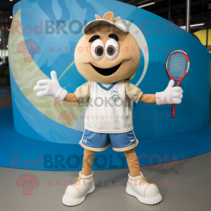 Tan Tennis Racket maskot...