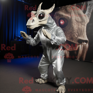 Sølv Parasaurolophus maskot...