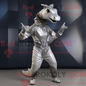 Sølv Parasaurolophus maskot...