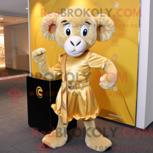 Gold Ram maskot kostume...