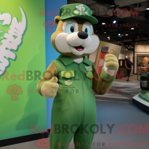 Green Weasel mascot costume...