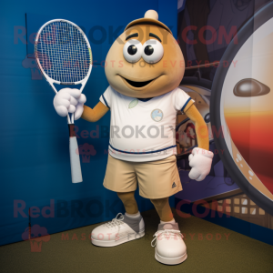 Tan Tennis Racket maskot...