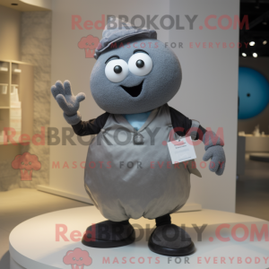 Grå squash-maskotdraktfigur...